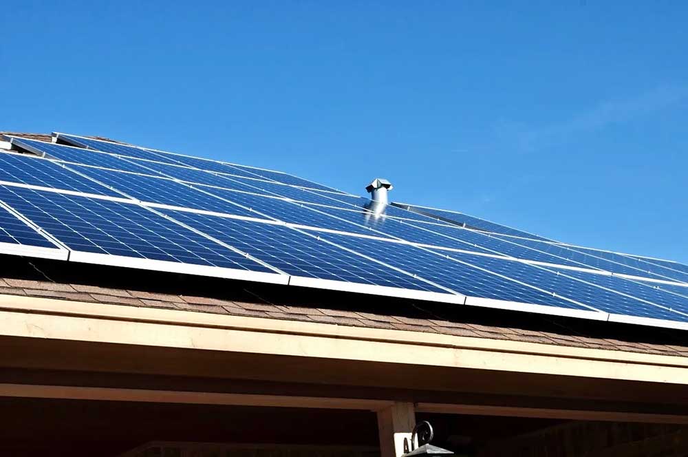 solar panels on roof