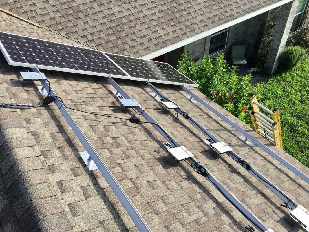 solar rack installed
