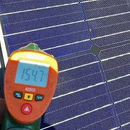 temperature gauge on solar panels
