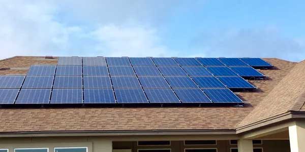 solar panels on shingle roof