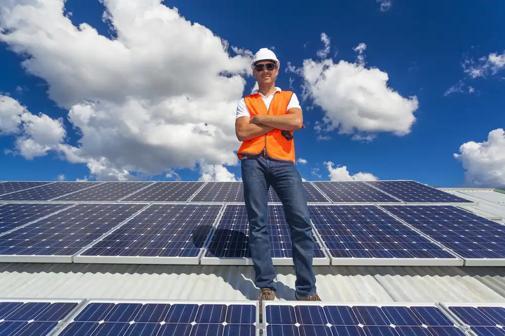 solar panels on pitched roof
