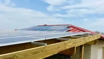 porch and metal roof solar install