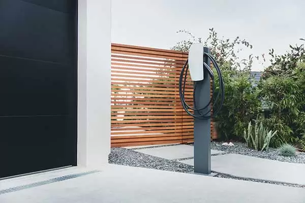 tesla charger on post