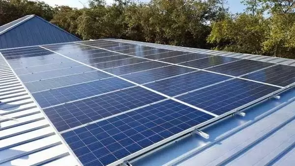 solar panels installed on metal roof