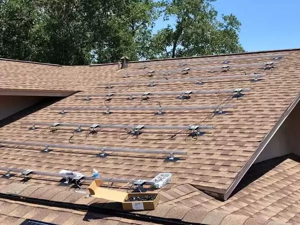 solar rack on shingle roof